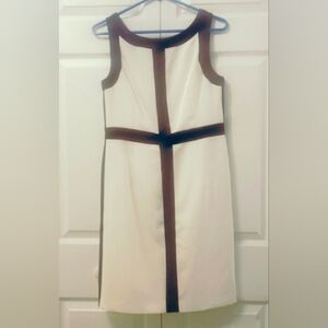 dressbarn Cream/Navy Lovely Classy Dress Sz 6 NWOT